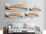 Panoramic Travel Poster Tel Aviv-Yafo, Israel Canvas Print, Tel Aviv-Yafo, Israel Painting, Israel Art, Tel Aviv-Yafo Travel Art, Guest Room Painting