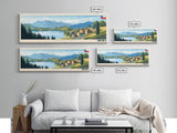 Temuco, Chile Panoramic Travel Poster Canvas Print, Temuco, Chile Painting, Chile Art, Temuco Travel Art, Living Room Painting