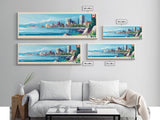 Thunder Bay, Canada Panoramic Travel Poster Canvas Print, Thunder Bay, Canada Painting, Canada Art, Thunder Bay Travel Art, Guest Room Painting