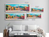 Tlaquepaque, Mexico Panoramic Travel Poster Canvas Print, Tlaquepaque, Mexico Painting, Mexico Art, Tlaquepaque Panoramic Travel Art, Travel Painting