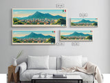 Tuxtla Gutierrez, Mexico Panoramic Travel Poster Canvas Print, Tuxtla Gutierrez, Mexico Painting, Mexico Art, Tuxtla Gutierrez Panoramic Travel Art, Travel Painting