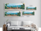 Valledupar, Colombia Travel Poster Panoramic Canvas Print, Valledupar, Colombia Painting, Colombia Art, Valledupar Travel Art, Guest Room Painting