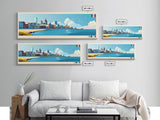 Panoramic Travel Poster Veracruz, Mexico Canvas Print, Veracruz, Mexico Painting, Mexico Art, Veracruz Travel Art, Guest Room Painting