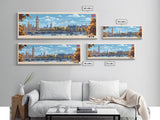 Westminster, England Panoramic Travel Poster Canvas Print, Westminster, England Painting, England Art, Westminster Travel Art, Living Room Painting