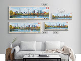 Windsor, Canada Panoramic Travel Poster Canvas Print, Windsor, Canada Painting, Canada Art, Windsor Panoramic Travel Art, Travel Painting