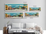 Aguascalientes, Mexico Panoramic Canvas Print, Aguascalientes, Mexico Painting, Mexico Art, Aguascalientes Travel Poster, Travel Art, Guest Room Painting