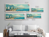 Antofagasta, Chile Panoramic Canvas Print, Antofagasta, Chile Painting, Chile Art, Antofagasta Travel Poster, Travel Art, Housewarming Gift