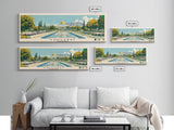 Ashgabat, Turkmenistan Panoramic Canvas Print, Ashgabat, Turkmenistan Painting, Turkmenistan Art, Ashgabat Travel Poster, Travel Art, Guest Room Painting