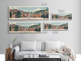 Coatbridge, Scotland Panoramic Canvas Print, Coatbridge, Scotland Painting, Scotland Art, Coatbridge Travel Poster, Travel Art, Guest Room Painting