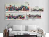 Coventry, England Panoramic Canvas Print, Coventry, England Painting, England Art, Coventry Travel Poster, Travel Art, Living Room Painting