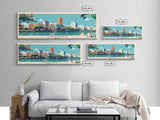 Curitiba, Brazil Panoramic Canvas Print, Curitiba, Brazil Painting, Brazil Art, Curitiba Travel Poster, Travel Art, Guest Room Painting