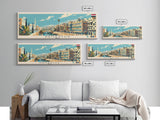 Damascus, Syria Panoramic Canvas Print, Damascus, Syria Painting, Syria Art, Damascus Travel Poster, Travel Art, Guest Room Painting