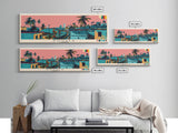 Douala, Cameroon Panoramic Canvas Print, Douala, Cameroon Painting, Cameroon Art, Douala Travel Poster, Travel Art, Vacation Gift