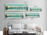 Dubai, United Arab Emirates Panoramic Canvas Print, Dubai, United Arab Emirates Painting, United Arab Emirates Art, Dubai Travel Poster, Travel Art, Housewarming Gift