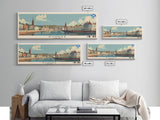 Dundee, Scotland Panoramic Canvas Print, Dundee, Scotland Painting, Scotland Art, Dundee Travel Poster, Travel Art, Vacation Gift