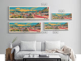 Durango, Mexico Panoramic Canvas Print, Durango, Mexico Painting, Mexico Art, Durango Travel Poster, Travel Art, Guest Room Painting