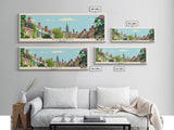 Durham, England Panoramic Canvas Print, Durham, England Painting, England Art, Durham Travel Poster, Travel Art, Vacation Gift