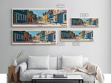 Ely, England Panoramic Canvas Print, Ely, England Painting, England Art, Ely Travel Poster, Travel Art, Living Room Painting