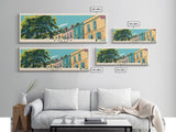 Exeter, England Panoramic Canvas Print, Exeter, England Painting, England Art, Exeter Travel Poster, Travel Art, Vacation Gift