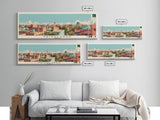 Faisalabad, Pakistan Panoramic Canvas Print, Faisalabad, Pakistan Painting, Pakistan Art, Faisalabad Travel Poster, Travel Art, Living Room Painting