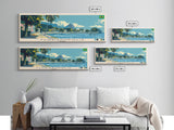 Florianopolis, Brazil Panoramic Canvas Print, Florianopolis, Brazil Painting, Brazil Art, Florianopolis Travel Poster, Travel Art, Living Room Painting