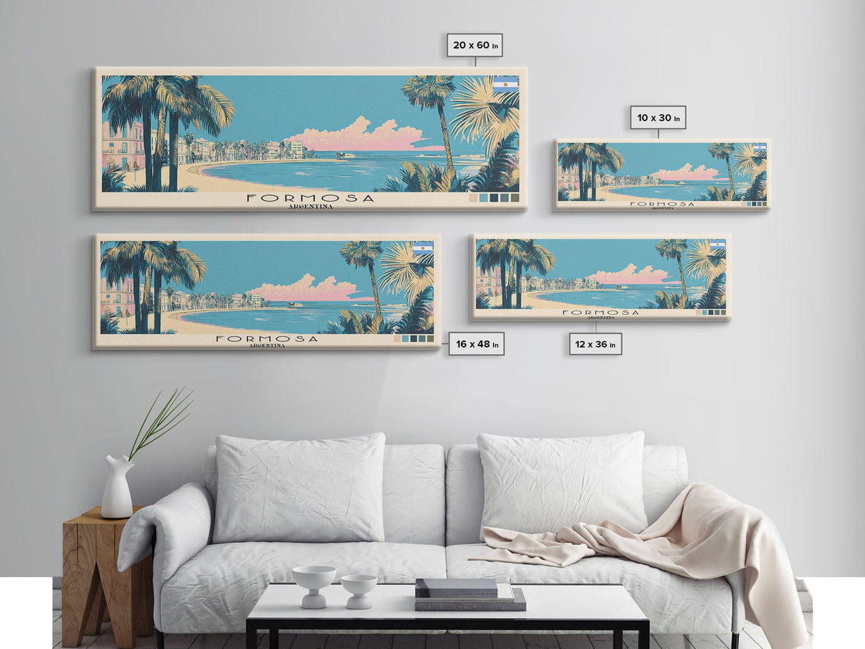 Formosa, Argentina Panoramic Canvas Print, Formosa, Argentina Painting, Argentina Art, Formosa Travel Poster, Travel Art, Guest Room Painting