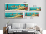 Fortaleza, Brazil Panoramic Canvas Print, Fortaleza, Brazil Painting, Brazil Art, Fortaleza Travel Poster, Travel Art, Guest Room Painting