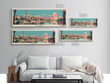 Gizeh, Egypt Panoramic Canvas Print, Gizeh, Egypt Painting, Egypt Art, Gizeh Travel Poster, Travel Art, Vacation Gift