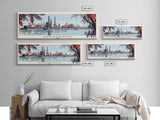 Guangzhou, China Panoramic Canvas Print, Guangzhou, China Painting, China Art, Guangzhou Travel Poster, Travel Art, Guest Room Painting