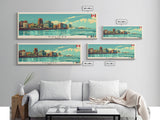 Halifax, Canada Panoramic Canvas Print, Halifax, Canada Painting, Canada Art, Halifax Travel Poster, Travel Art, Vacation Gift