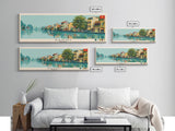 Hanoi, Vietnam Panoramic Canvas Print, Hanoi, Vietnam Painting, Vietnam Art, Hanoi Travel Poster, Travel Art, Guest Room Painting