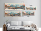 Huaraz, Peru Panoramic Canvas Print, Huaraz, Peru Painting, Peru Art, Huaraz Travel Poster, Travel Art, Guest Room Painting