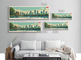 Jakarta, Indonesia Panoramic Canvas Print, Jakarta, Indonesia Painting, Indonesia Art, Jakarta Travel Poster, Travel Art, Guest Room Painting