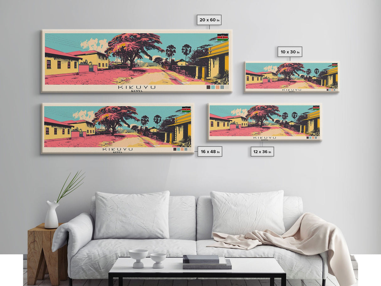 Kikuyu, Kenya Panoramic Canvas Print, Kikuyu, Kenya Painting, Kenya Art, Kikuyu Travel Poster, Travel Art, Guest Room Painting