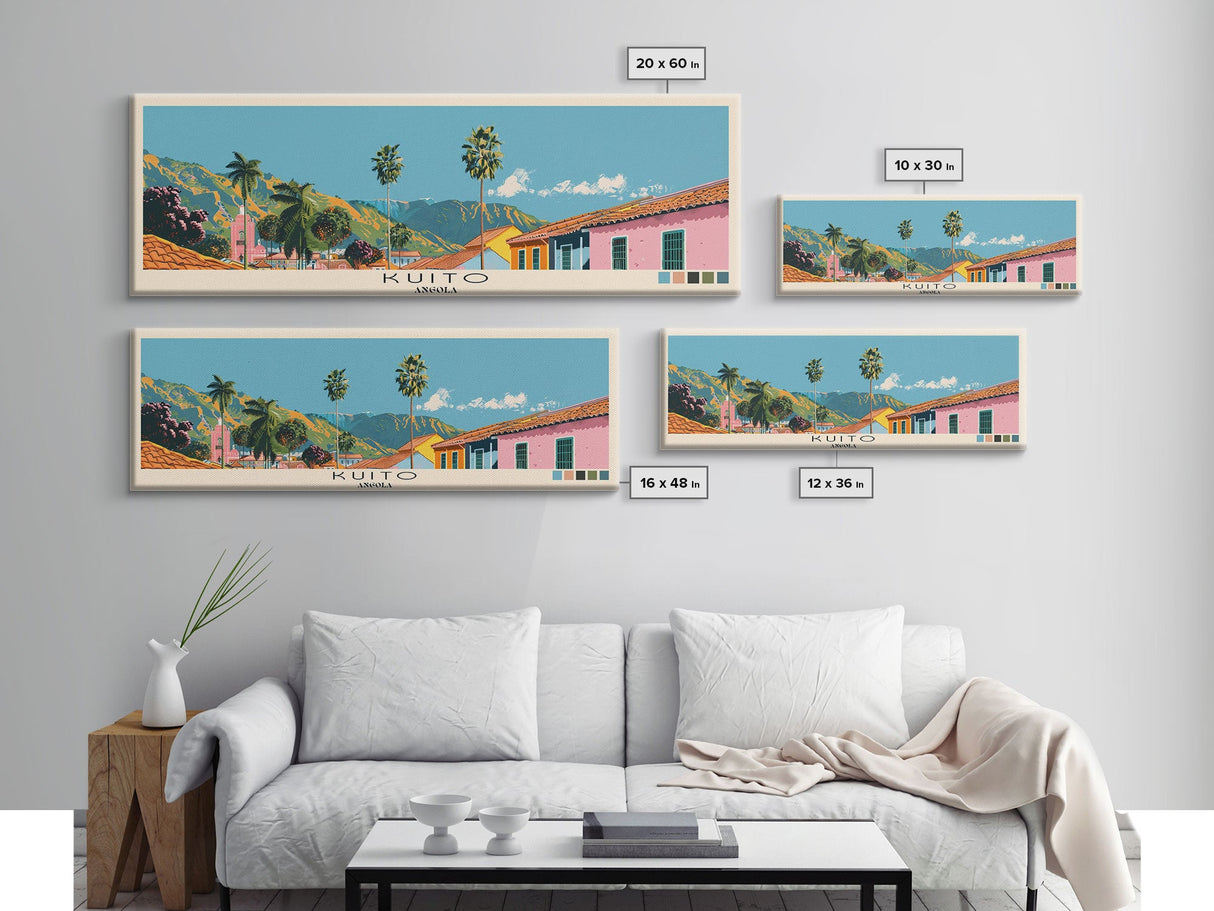 Kuito, Angola Panoramic Canvas Print, Kuito, Angola Painting, Angola Art, Kuito Travel Poster, Travel Art, Vacation Gift