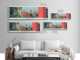 La Plata, Argentina Panoramic Canvas Print, La Plata, Argentina Painting, Argentina Art, La Plata Travel Poster, Travel Art, Housewarming Gift