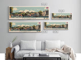 Lancaster, England Panoramic Canvas Print, Lancaster, England Painting, England Art, Lancaster Travel Poster, Travel Art, Guest Room Painting