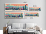 Las Condes, Chile Panoramic Canvas Print, Las Condes, Chile Painting, Chile Art, Las Condes Travel Poster, Travel Art, Guest Room Painting