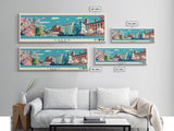 Leeds, England Panoramic Canvas Print, Leeds, England Painting, England Art, Leeds Travel Poster, Travel Art, Guest Room Painting