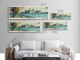 Liverpool, England Panoramic Canvas Print, Liverpool, England Painting, England Art, Liverpool Travel Poster, Travel Art, Guest Room Painting