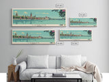 London, England Panoramic Canvas Print, London, England Painting, England Art, London Travel Poster, Travel Art, Guest Room Painting