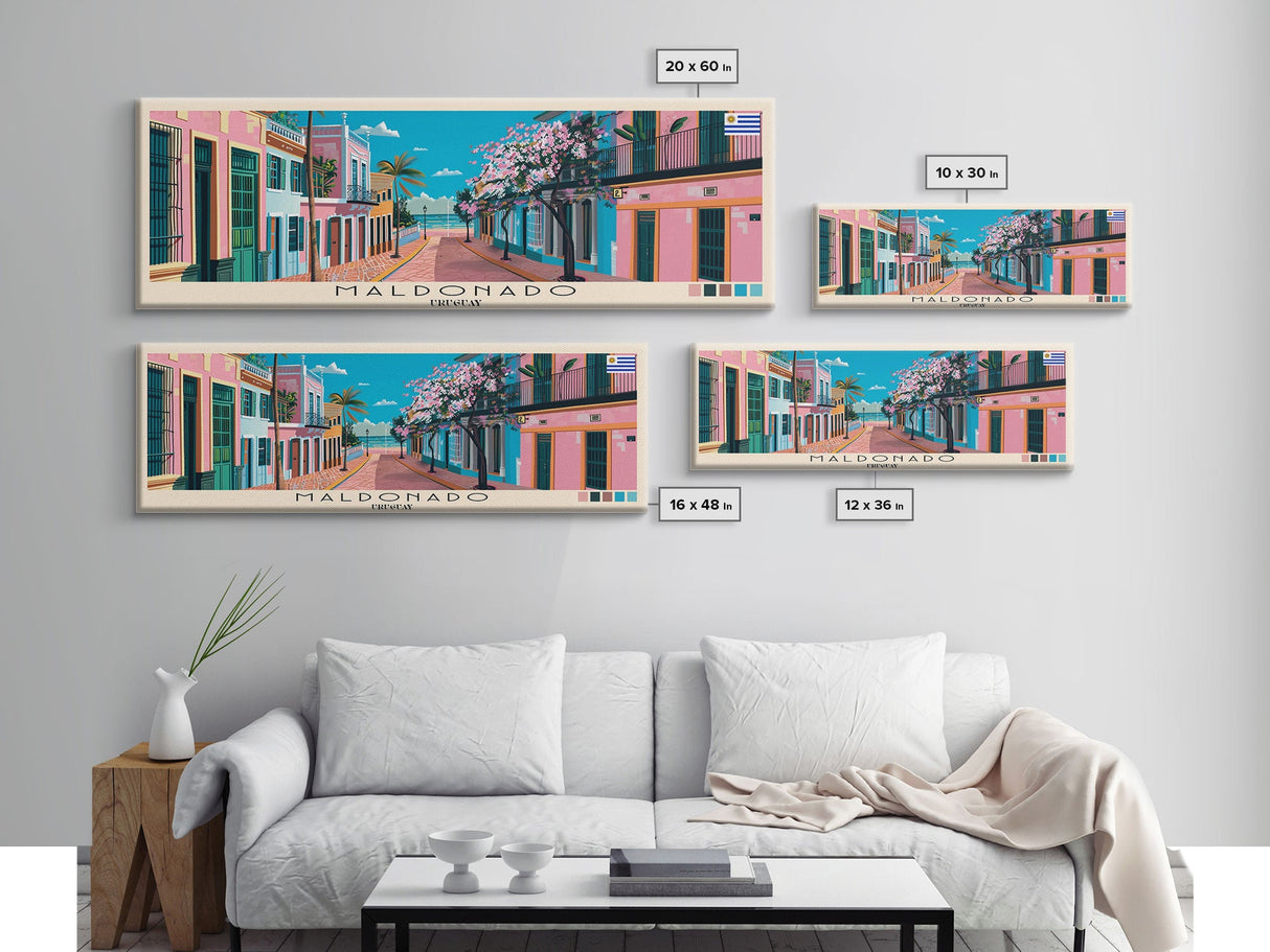 Maldonado, Uruguay Panoramic Canvas Print, Maldonado, Uruguay Painting, Uruguay Art, Maldonado Travel Poster, Travel Art, Living Room Painting