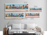 Marrakesh, Morocco Panoramic Canvas Print, Marrakesh, Morocco Painting, Morocco Art, Marrakesh Travel Poster, Travel Art, Housewarming Gift