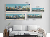 Melbourne, Australia Panoramic Canvas Print, Melbourne, Australia Painting, Australia Art, Melbourne Travel Poster, Travel Art, Guest Room Painting