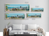 Montevideo, Uruguay Panoramic Canvas Print, Montevideo, Uruguay Painting, Uruguay Art, Montevideo Travel Poster, Travel Art, Guest Room Painting