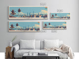 Mumbai, India Panoramic Canvas Print, Mumbai, India Painting, India Art, Mumbai Travel Poster, Travel Art, Guest Room Painting