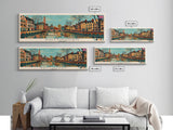 Nottingham, England Panoramic Canvas Print, Nottingham, England Painting, England Art, Nottingham Travel Poster, Travel Art, Living Room Painting