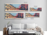 Oxford, England Panoramic Canvas Print, Oxford, England Painting, England Art, Oxford Travel Poster, Travel Art, Living Room Painting