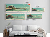 Palembang, Indonesia Panoramic Canvas Print, Palembang, Indonesia Painting, Indonesia Art, Palembang Travel Poster, Travel Art, Guest Room Painting