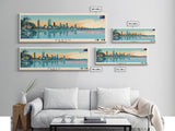 Perth, Australia Panoramic Canvas Print, Perth, Australia Painting, Australia Art, Perth Travel Poster, Travel Art, Vacation Gift